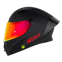 Casco Shaft 526Sp Evo Solid Negro Rojo Visor Revo Rojo