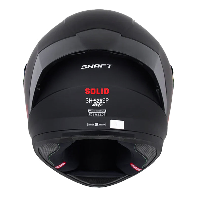 Casco Shaft 526Sp Evo Solid Negro Rojo Visor Revo Rojo