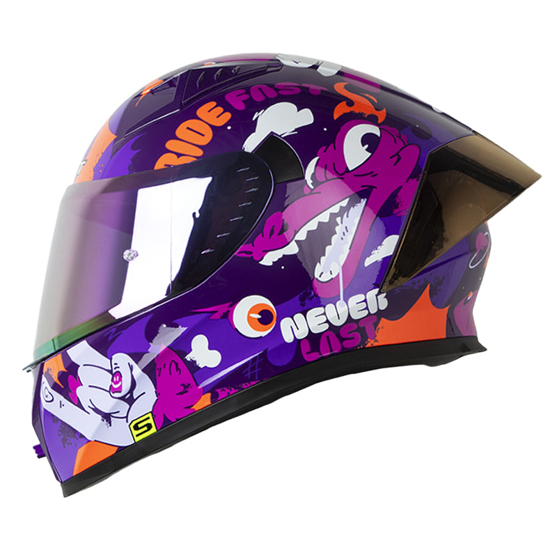 Casco Shaft 526 Sp Evo Won Morado Oscuro Fucsia Visor Revo Morado