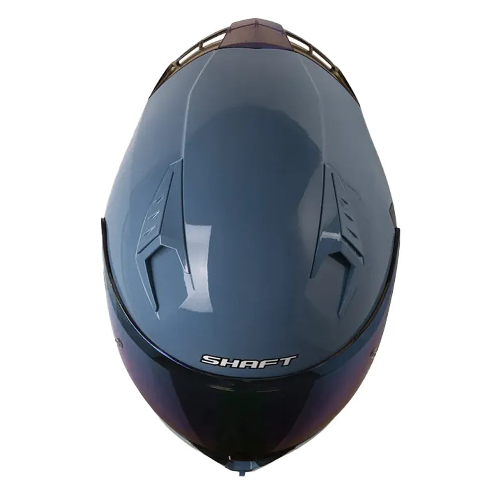 Casco Shaft 526sp Evo Solid Azul Gris Claro Visor Iridium Azul