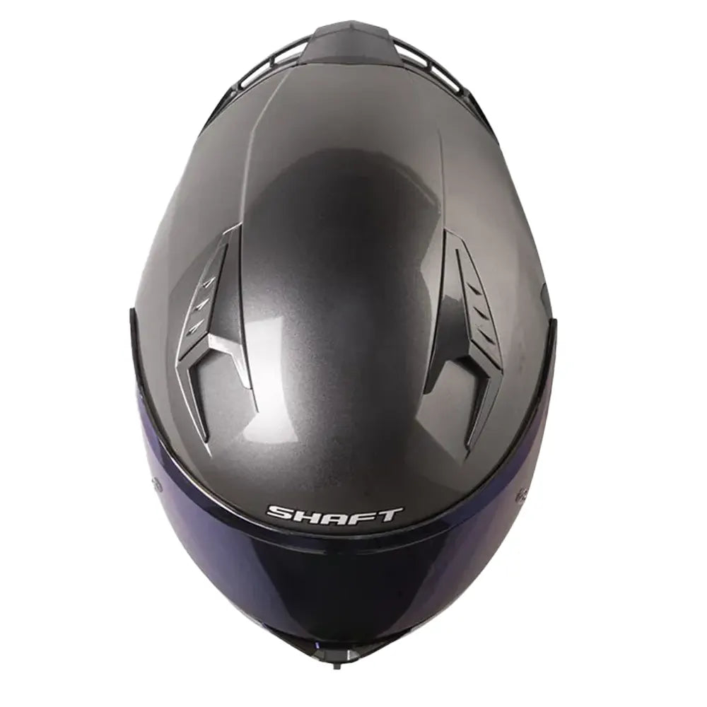 Casco Shaft 526sp Evo Solid Gris Metalico Negro Visor Iridium Azul