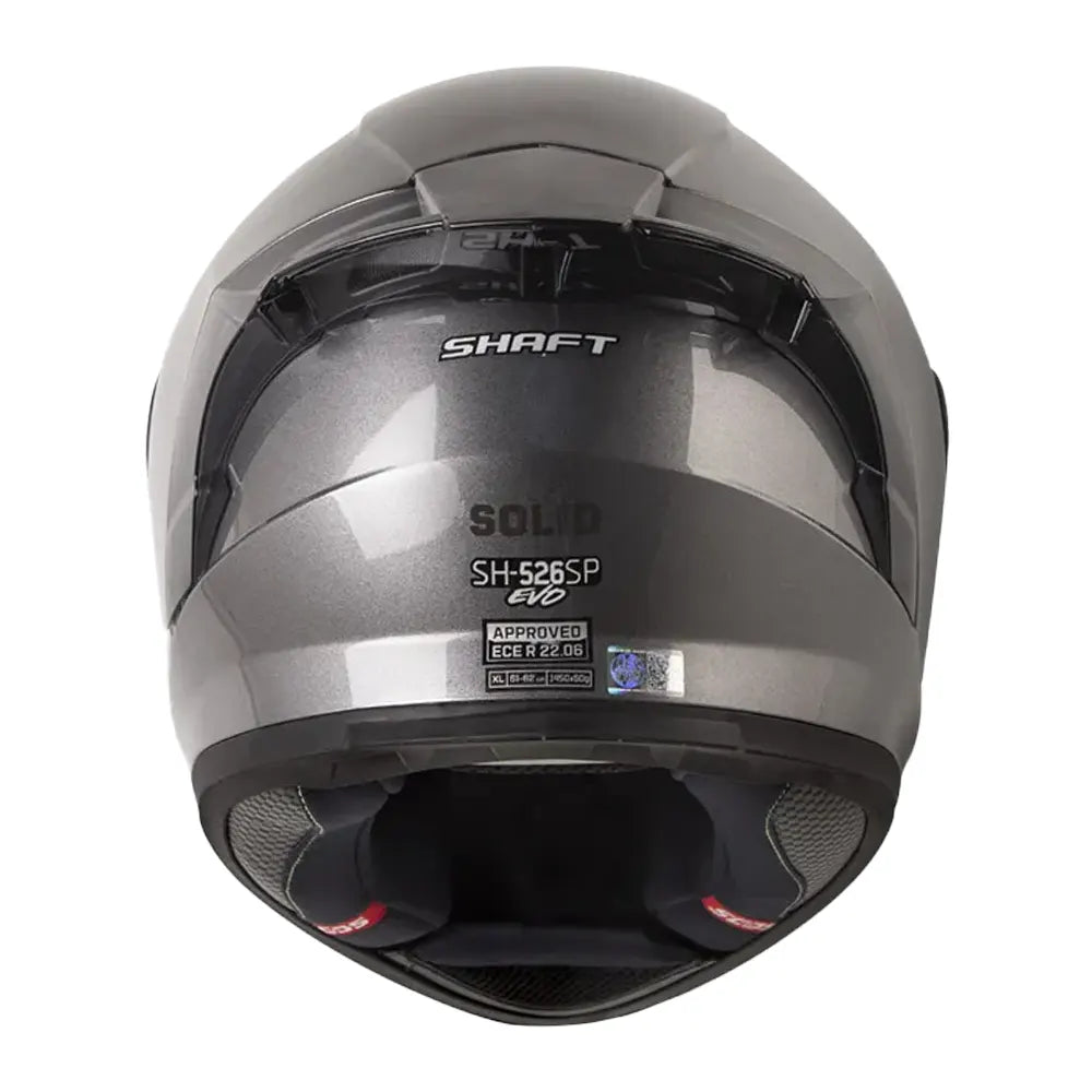 Casco Shaft 526sp Evo Solid Gris Metalico Negro Visor Iridium Azul