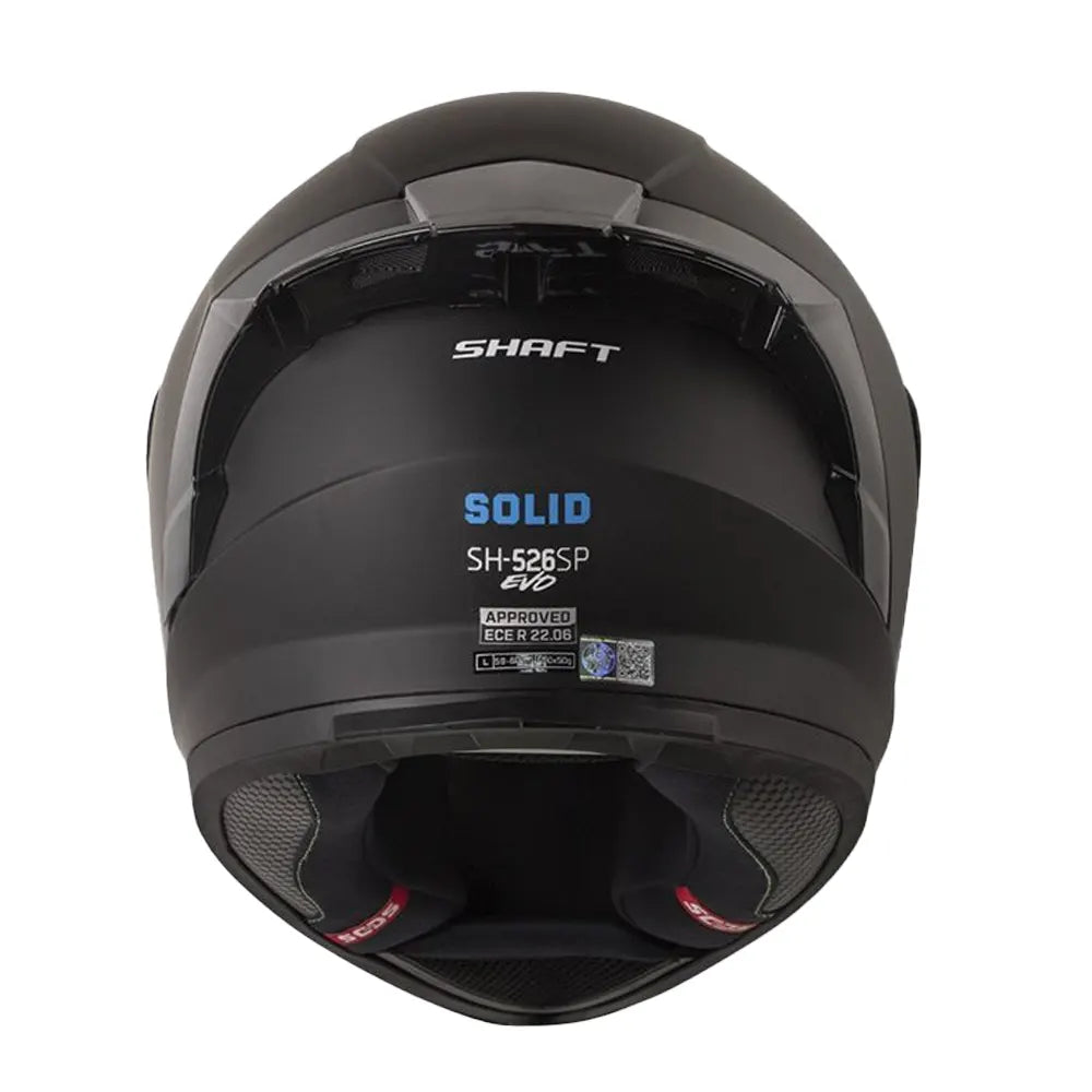 Casco Shaft 526sp Evo Solid Negro Azul Visor Iridium Azul