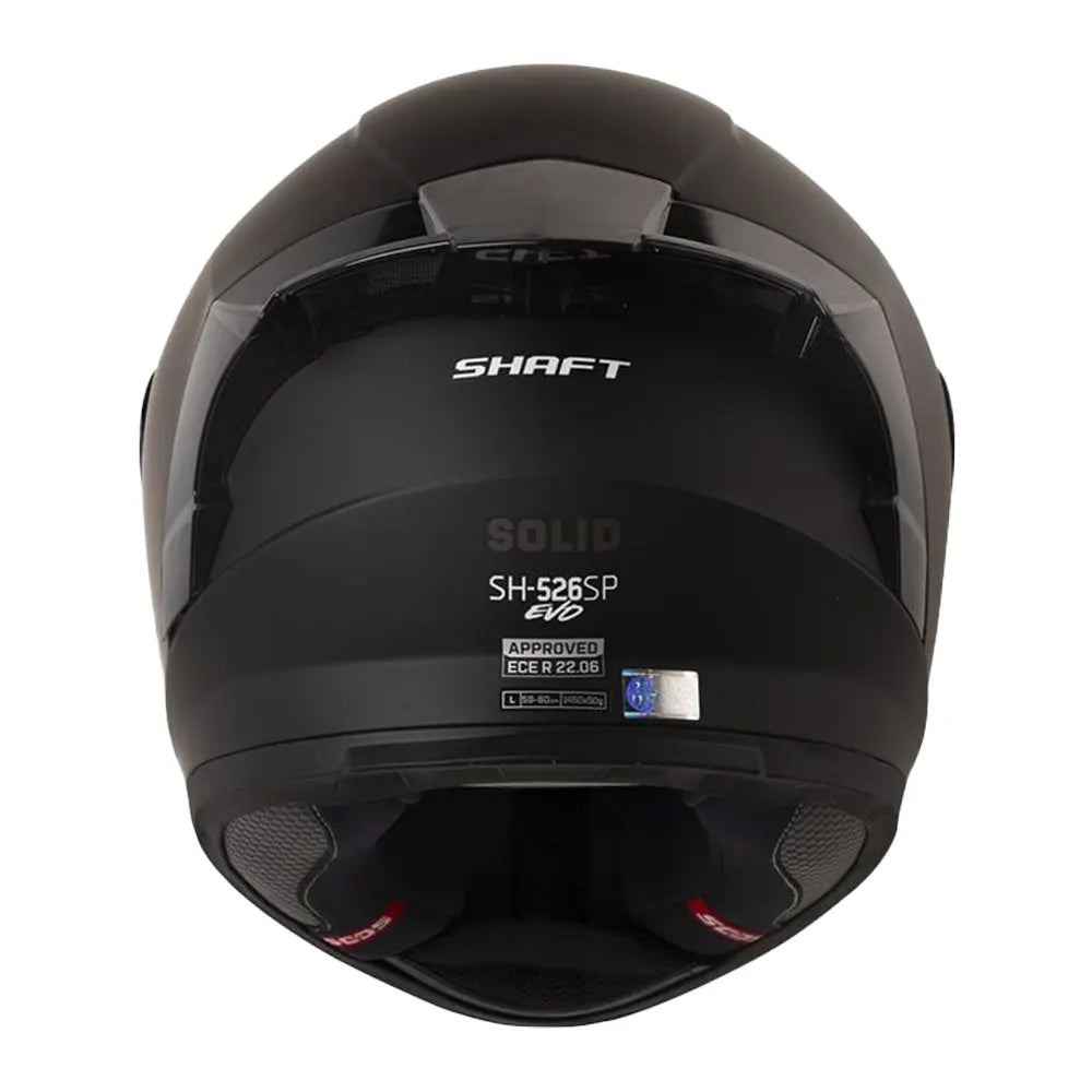 Casco Shaft 526sp Evo Solid Negro Gris Visor Iridium Rojo