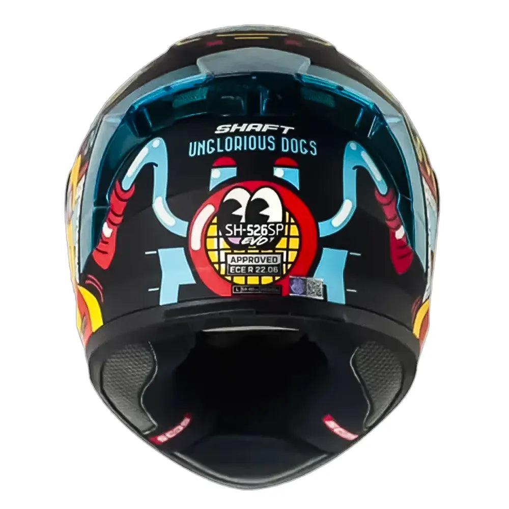 Casco Shaft 526sp Evo Ungloriou Negro Azul Visor Iridium Rojo