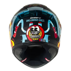 Casco Shaft 526sp Evo Ungloriou Negro Azul Visor Iridium Rojo