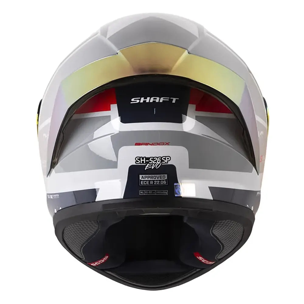 Casco Shaft 52Sp Evo Bandox Gris Visor Revo Rojo