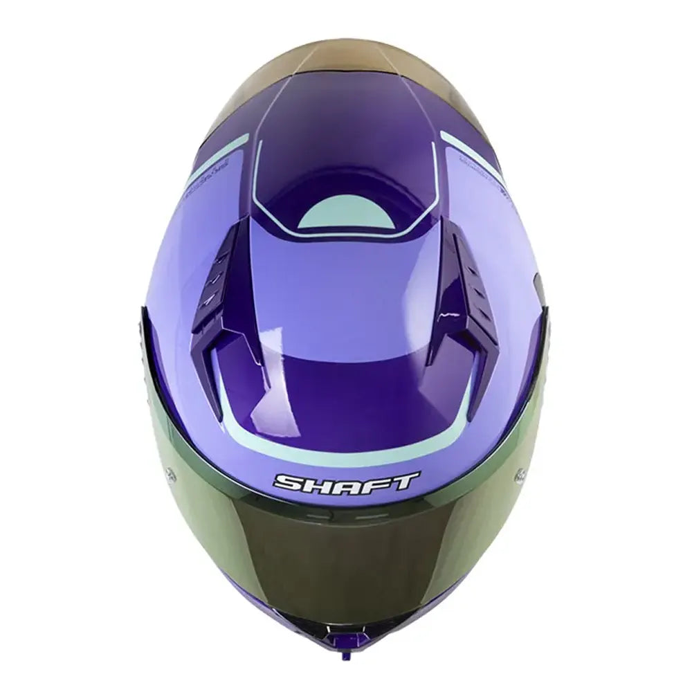 Casco Shaft 52Sp Evo Nihon Morado Turquesa Visor Revo Morado