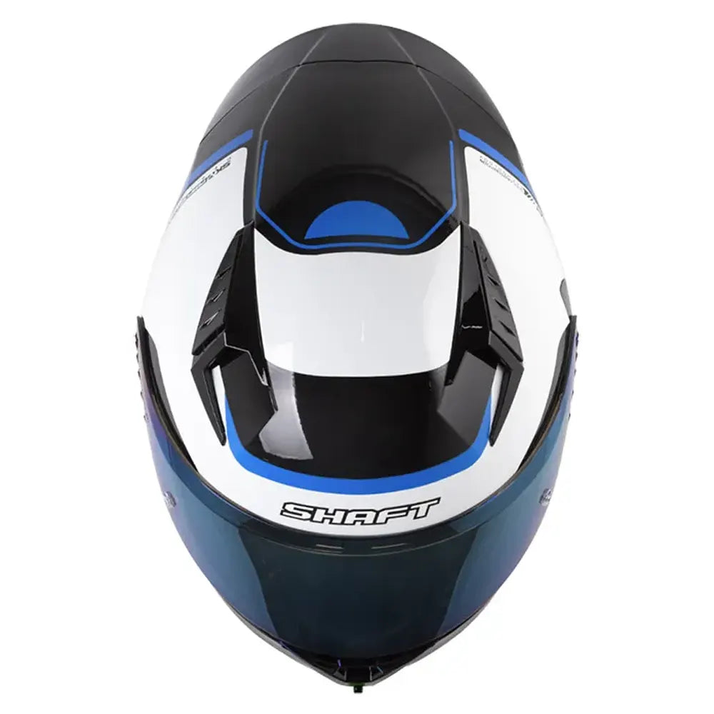 Casco Shaft 52Sp Evo Nihon Negro Azul Visor Iridium Azul