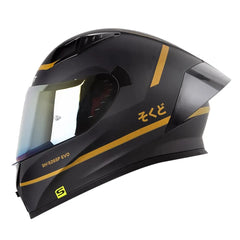 Casco Shaft 52Sp Evo Nihon Negro Dorado Visor Iridium Dorado