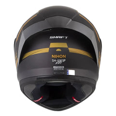 Casco Shaft 52Sp Evo Nihon Negro Dorado Visor Iridium Dorado