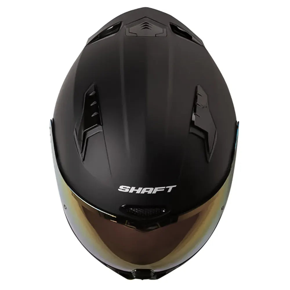 Casco Shaft 532Dv Solid Negro Rojo Visor Revo Rojo