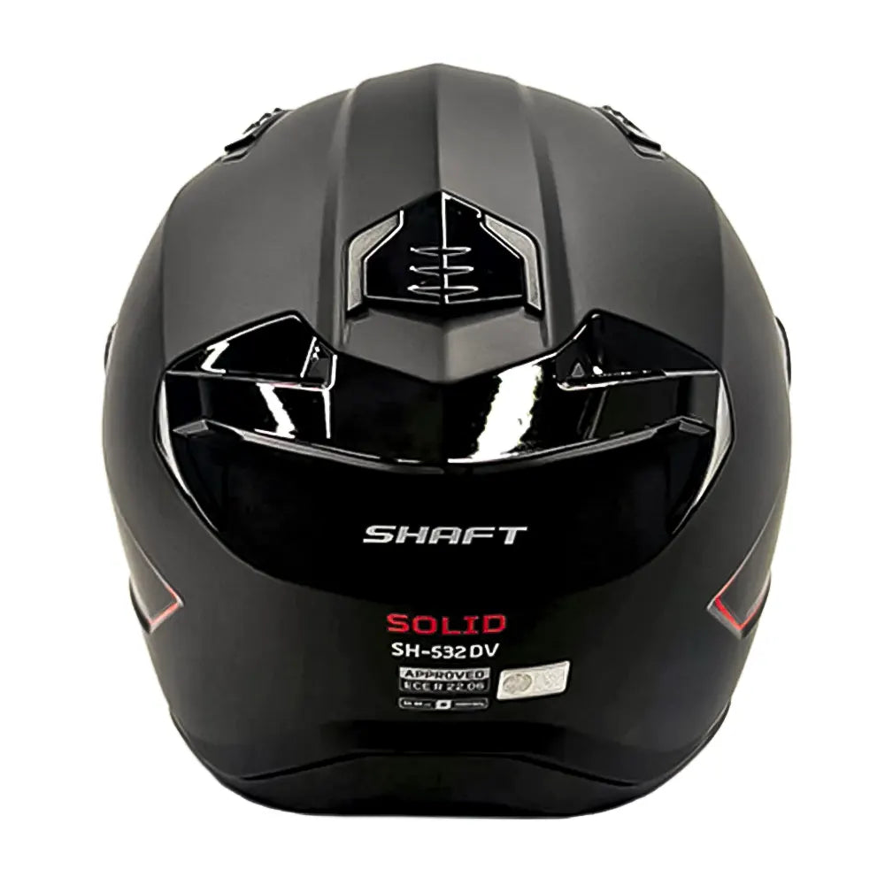 Casco Shaft 532Dv Solid Negro Rojo Visor Revo Rojo