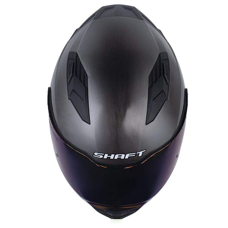 Casco Shaft 549Sp Solid Gris Metalico Negro Visor Iridium Azul