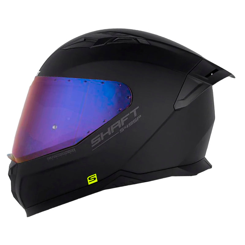 Casco Shaft 549Sp Solid Negro Gris Oscuro Visor Iridium Azul