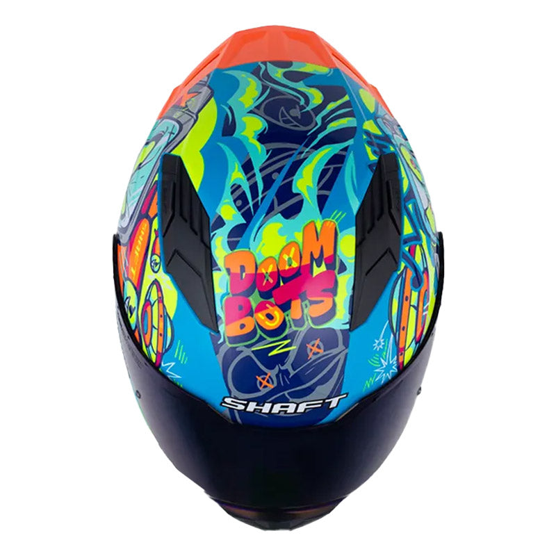 Casco Shaft 549 Sp Doom Bots Azul Visor Iridium Azul