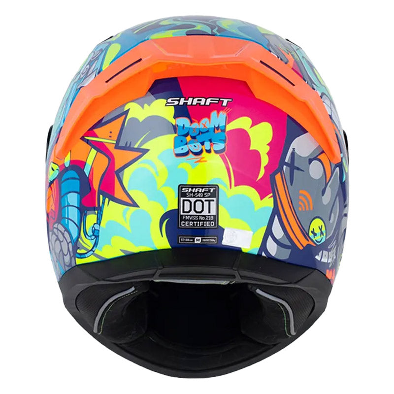 Casco Shaft 549 Sp Doom Bots Azul Visor Iridium Azul
