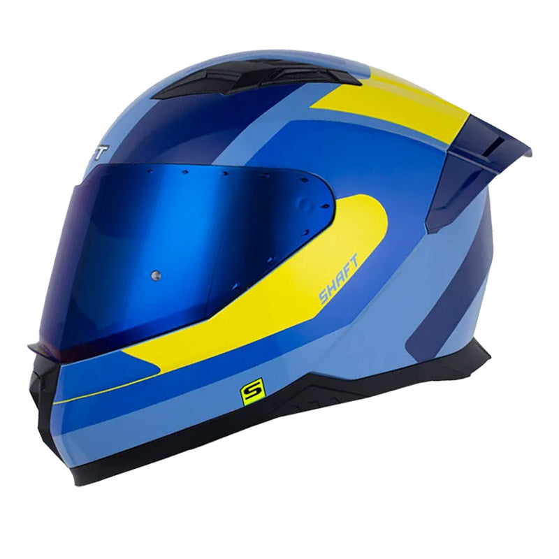 Casco Shaft 549 Sp Total Iii Azul Amarillo Visor Iridium Azul