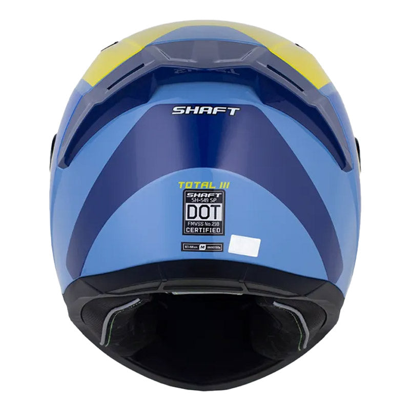 Casco Shaft 549 Sp Total Iii Azul Amarillo Visor Iridium Azul