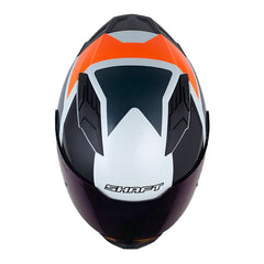 Casco Shaft 549 Sp Total Iii Blanco Perlado Naranja Visor Iridium Azul