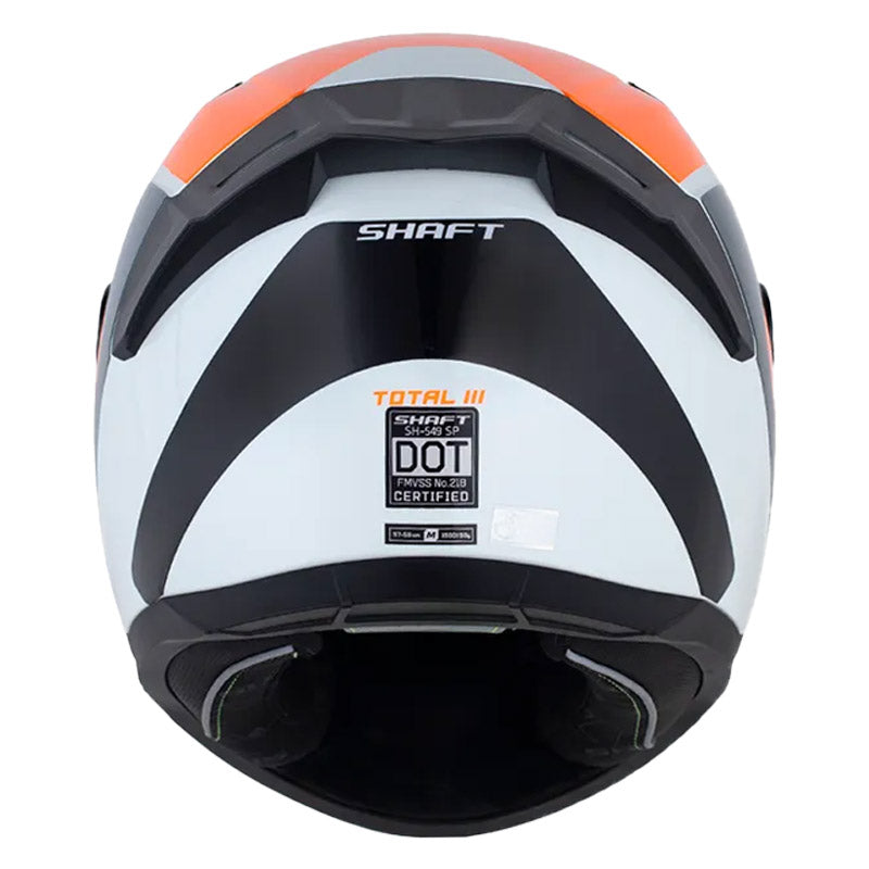 Casco Shaft 549 Sp Total Iii Blanco Perlado Naranja Visor Iridium Azul