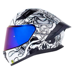 Casco Shaft 558Sp Raww Camaleon Blanco Visor Iridium Azul