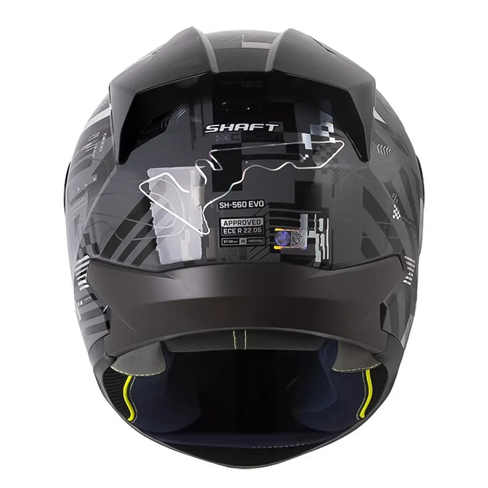 Casco Shaft 560 Evo Circuit Gris Oscuro Visor Iridium Azul