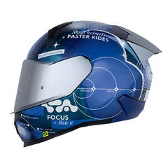 Casco Shaft 560 Evo Connection Camaleon Azul Oscuro Visor Iridium Silver