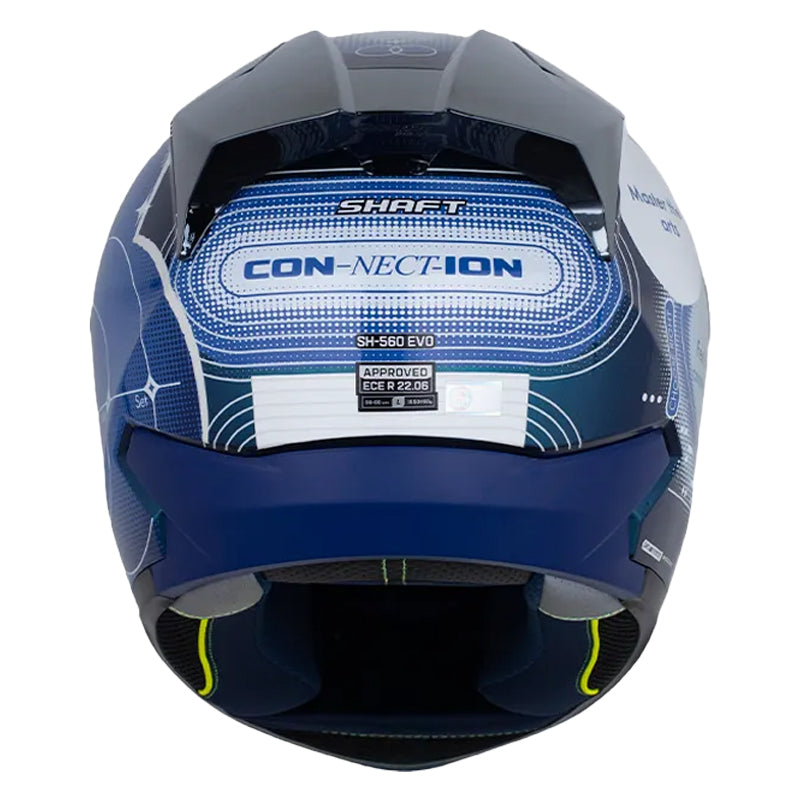 Casco Shaft 560 Evo Connection Camaleon Azul Oscuro Visor Iridium Silver