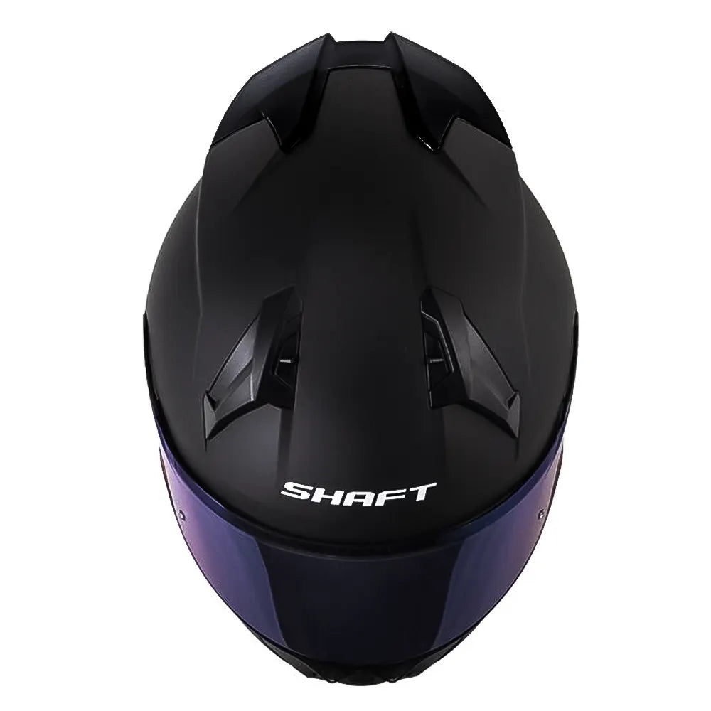 Casco Shaft 560 Evo Solid Negro Azul Visor Iridium Azul
