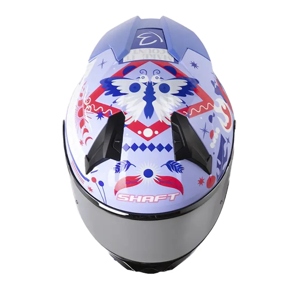 Casco Shaft 560 Evo Unstoppable Morado Claro Blanco Visor Iridium Silver