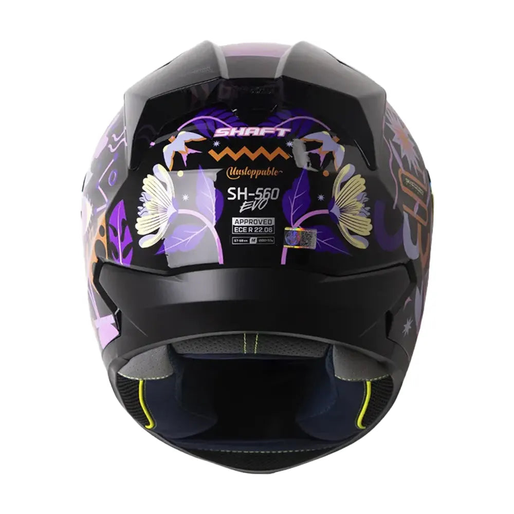 Casco Shaft 560 Evo Unstoppable Negro Dorado Visor Revo Morado