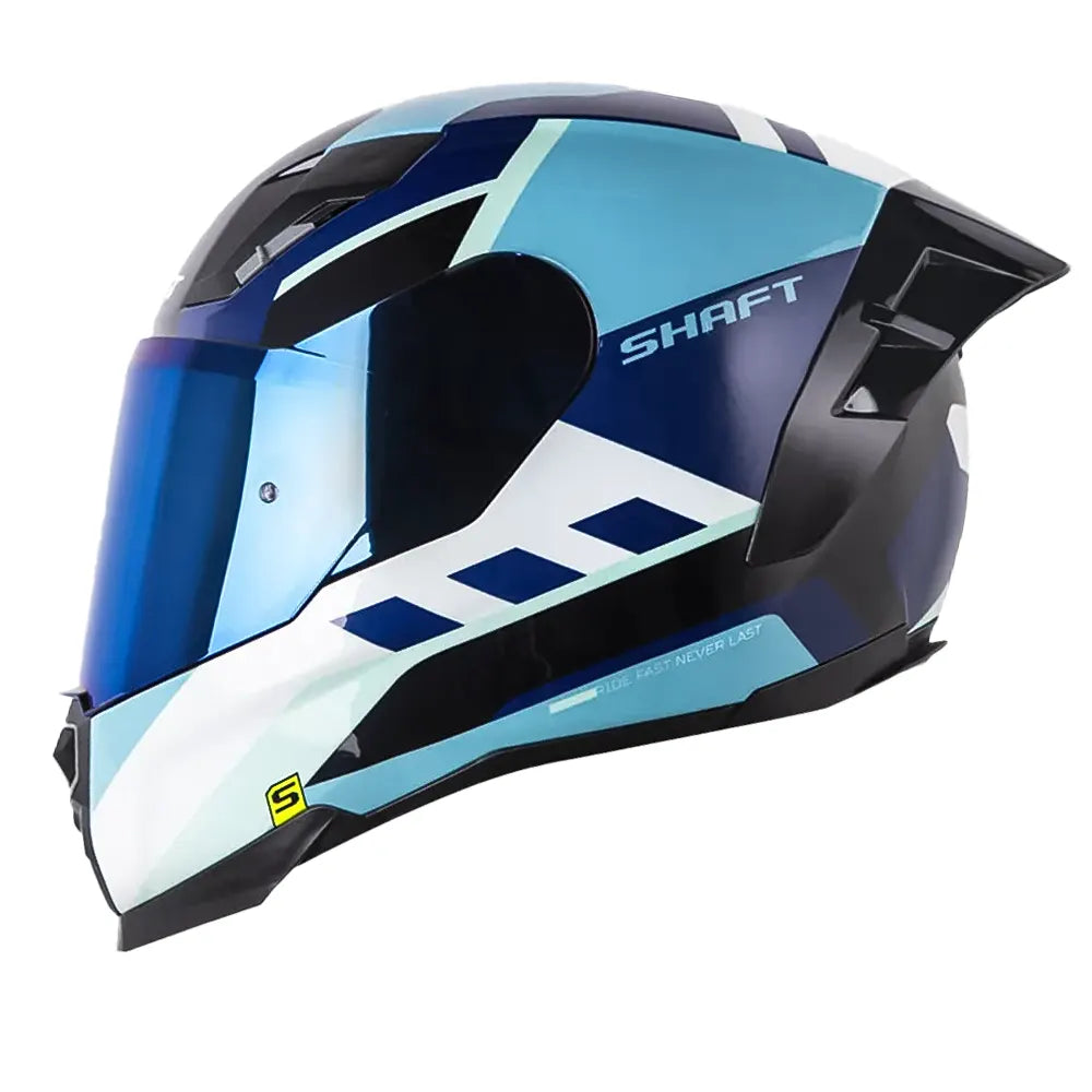 Casco Shaft 562 R Born Azul Oscuro Turquesa Visor Iridium Azul