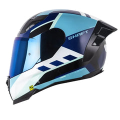Casco Shaft 562 R Born Azul Oscuro Turquesa Visor Iridium Azul