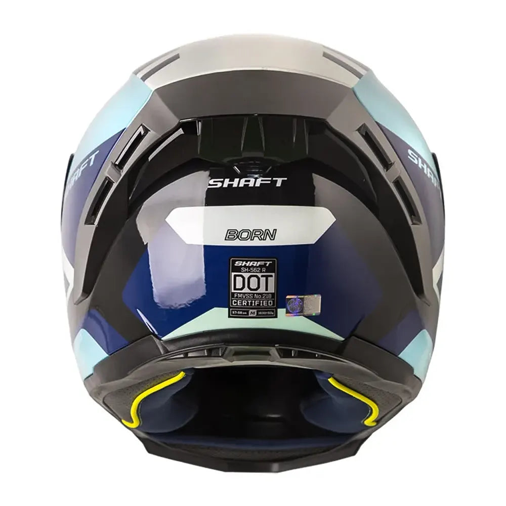 Casco Shaft 562 R Born Azul Oscuro Turquesa Visor Iridium Azul
