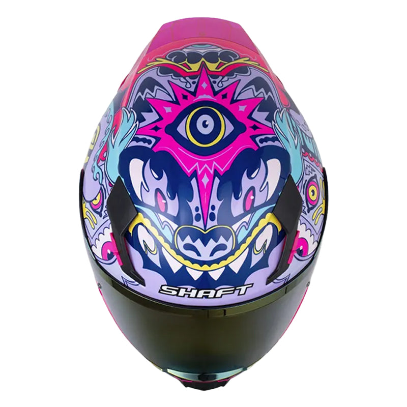 Casco Shaft 562 R Maniac_X Fucsia Morado Visor Iridium Morado