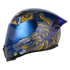 Casco Shaft 562 R Manic_X Azul Oscuro Gris Visor Iridium Azul