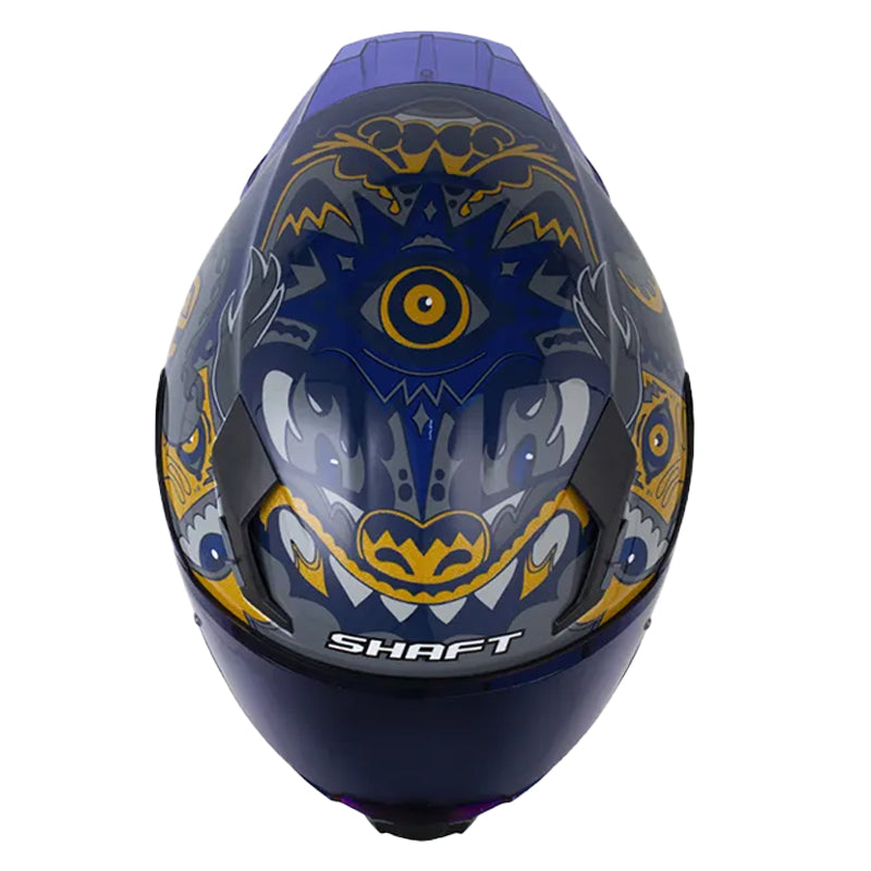 Casco Shaft 562 R Manic_X Azul Oscuro Gris Visor Iridium Azul