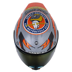 Casco Shaft 562 R Old School Gris Naranja Visor Iridium Rojo