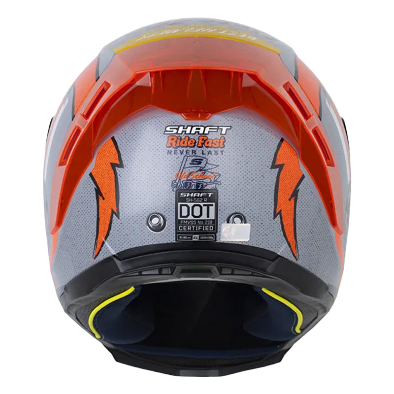 Casco Shaft 562 R Old School Gris Naranja Visor Iridium Rojo