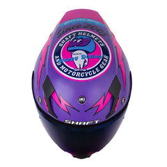 Casco Shaft 562 R Old School Morado Fuscia Visor Iridium Azul