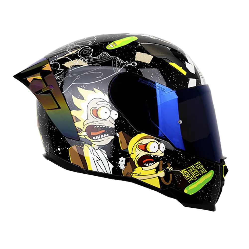 Casco Shaft 562 R_Season 3 Negro Full Color Visor Iridium Azul