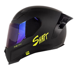 Casco Shaft 562 R_Solid Negro Amarillo Neón Visor Iridium Azul
