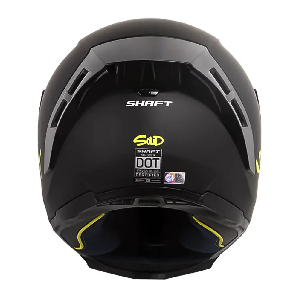 Casco Shaft 562 R_Solid Negro Amarillo Neón Visor Iridium Azul