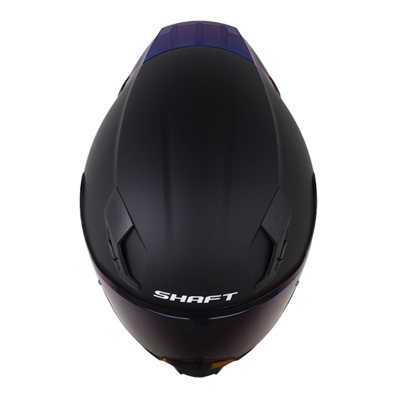 Casco Shaft 562 R_Solid Negro Azul Visor Iridium Azul