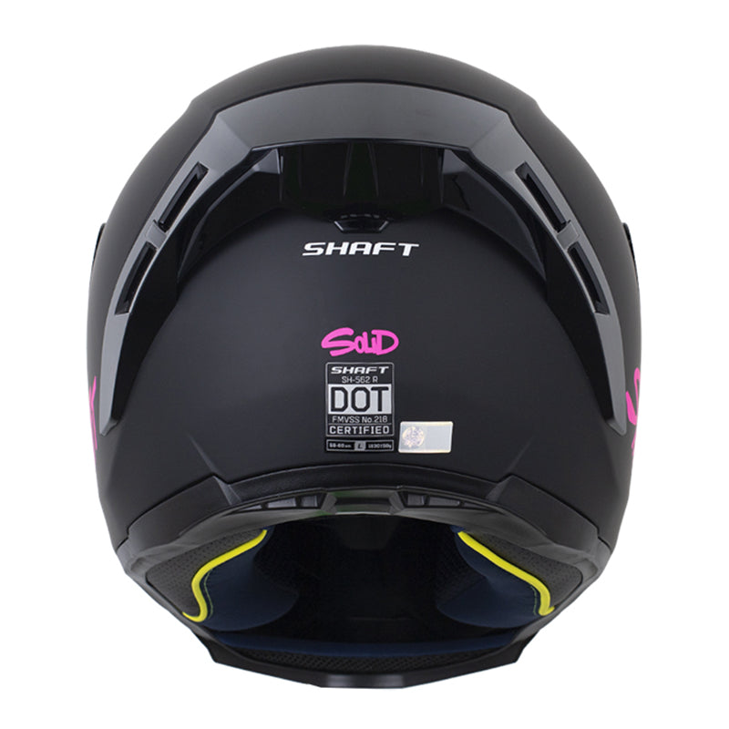 Casco Shaft 562 R_Solid Negro Fucsia Visor Iridium Morado
