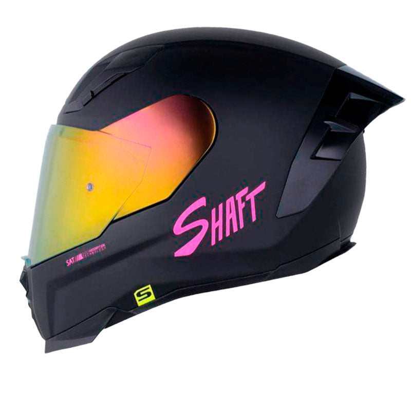 Casco Shaft 562 R Solid Negro Fucsia Visor Revo Morado