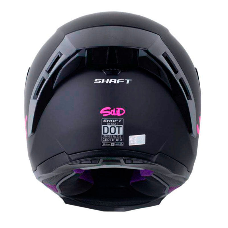 Casco Shaft 562 R Solid Negro Fucsia Visor Revo Morado