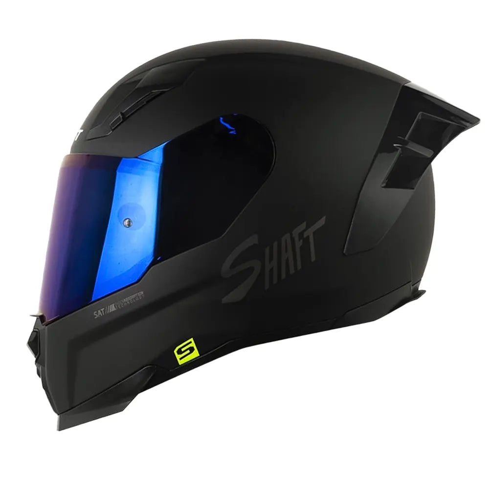 Casco Shaft 562 R_Solid Negro Gris Visor Iridium Azul