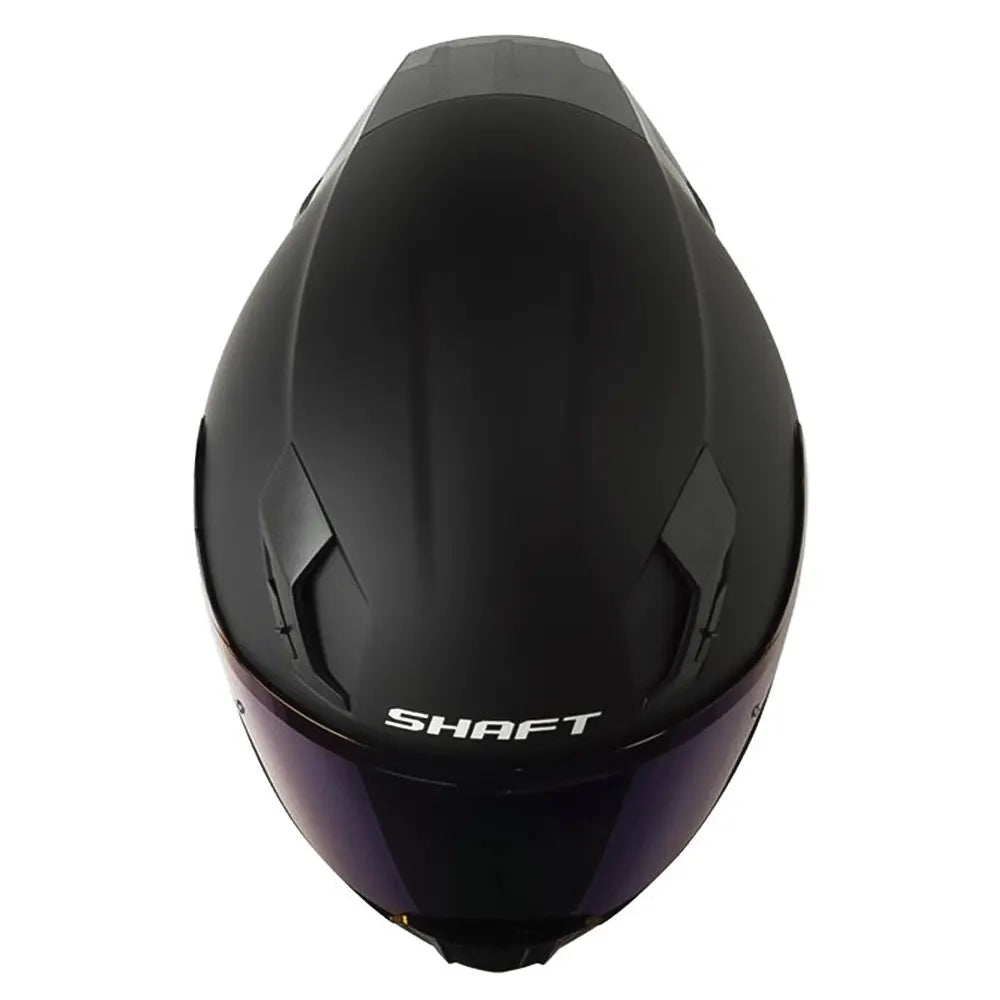 Casco Shaft 562 R_Solid Negro Gris Visor Iridium Azul